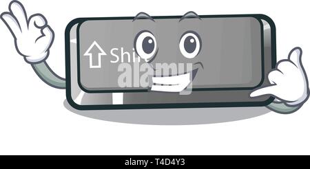 Call me shift button installed in cartoon game Stock Vector