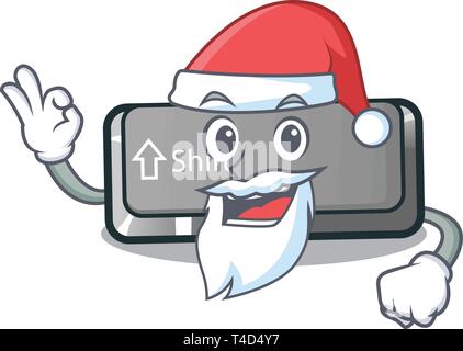 Santa shift button installed in cartoon game Stock Vector