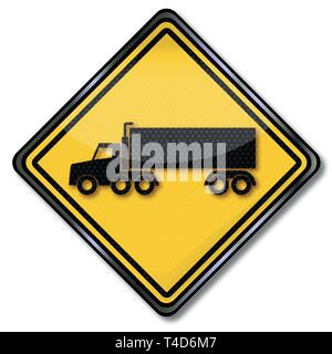Trucks, semi-trailer and trucker Stock Vector