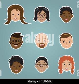Faces of people Stock Vector