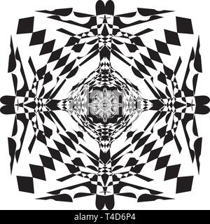 Black snake intersections squared flags infinite perspective designer illustrator background Stock Vector