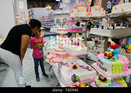 Party cakes at Pasteleria Ideal Bakery in Mexico City, Mexico Stock Photo