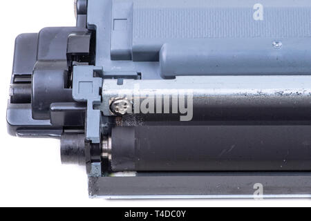 Toner for a laser printer in detail with printer roller Stock Photo
