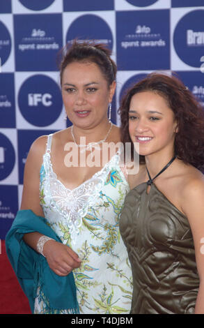 LOS ANGELES, CA. February 28, 2004: KEISHA CASTLE-HUGHES at the 2004 IFP Independent Spirit Awards on the beach at Santa Monica, CA. Stock Photo