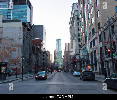 Perspective views of skyscrapers near downtown of Montreal, Quebec, Canada Stock Photo