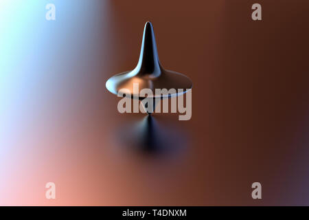 3D frendering of a spinning top on motion Stock Photo