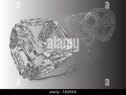 abstract geometric shapes on a gray background Stock Vector