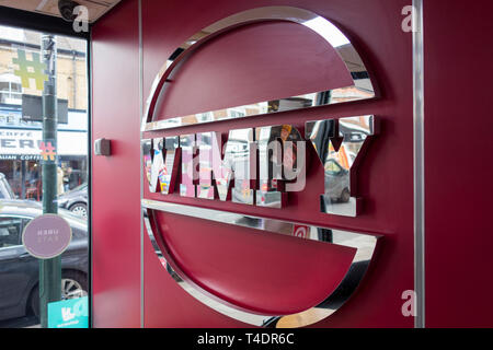 Logo of the iconic Wimpy fast-food multinational burger chain Stock Photo