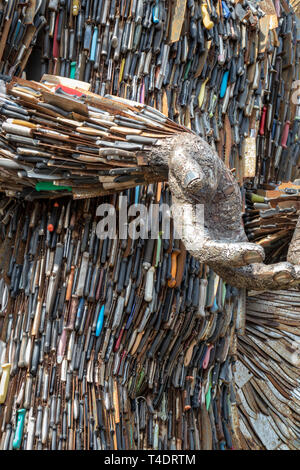 The Knife Angel  by Artist Alan Bradley at Coventry Cathedral,It  Stands 27 Feet High and is Constructed with 100,000 knives.Coventry.England.UK Stock Photo