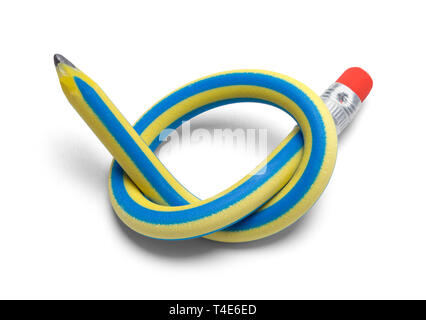 Twisted Pencil Isolated on a White Background. Stock Photo