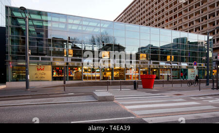 Les Halles de Lyon Paul Bocuse. exterior of a high end food hall Stock Photo