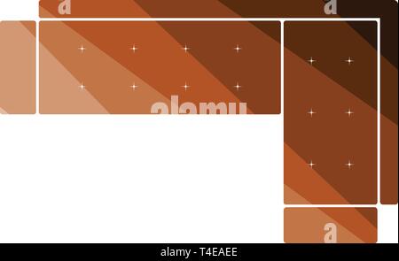 Corner sofa icon. Flat color design. Vector illustration. Stock Vector