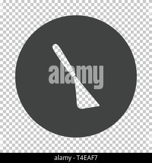 Palette knife icon. Subtract stencil design on tranparency grid. Vector illustration. Stock Vector