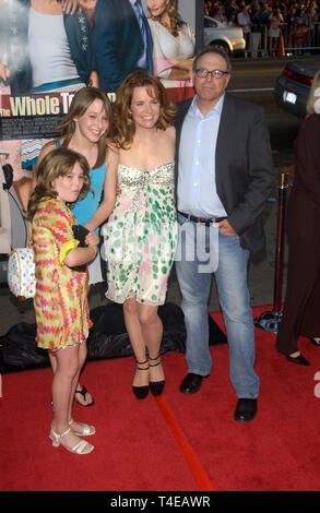 LOS ANGELES, CA. April 07, 2004: Actress LEA THOMPSON & husband director HOWARD DEUTCH & daughters at the world premiere, in Hollywood, of his new movie The Whole Ten Yards. Stock Photo