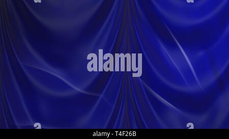 Abstract Dark Blue Satin Drapery Textile Background Stock Photo
