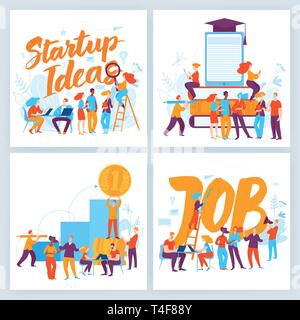 Set of four vector business concept slide designs Stock Vector