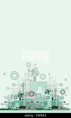 Grunge and hi-tech vector background. Stock Vector