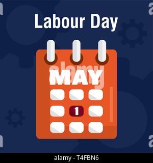 calendar reminder labour day vector illustration design Stock Vector