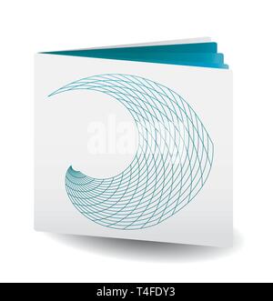 Book with blue pages and dynamic pattern on cover, vector illustration Stock Vector