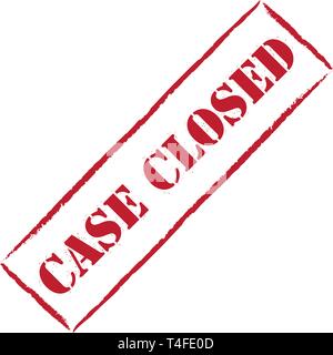 Red stamp 'case closed', vector illustration Stock Vector