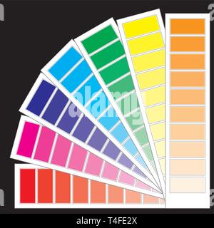 Color guide chart, cmyk rainbow background, part 4, vector illustration Stock Vector
