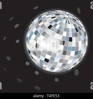 Background with Disco ball, vector illustration Stock Vector
