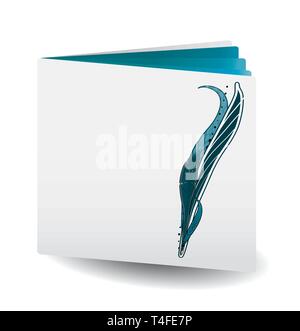 Book with blue fuzz on cover, vector illustration Stock Vector