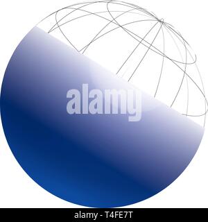 Half of Globe carcass, vector illustration Stock Vector