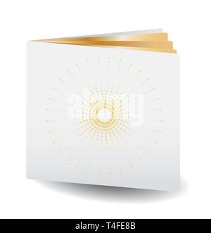 Book with golden pages and abstract pattern on cover, vector illustration Stock Vector