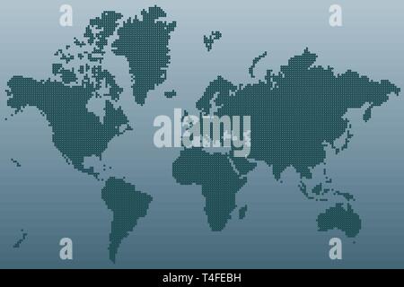 World map made with dots, vector illustration Stock Vector