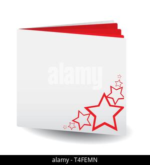 Book with red pages and red stars on cover, vector illustration Stock Vector