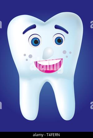 Tooth-cartoom smile to you, vector illustration Stock Vector