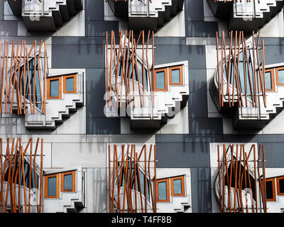 Detail of the Scottish Parliament Building at Holyrood in Edinburgh Scotland Stock Photo