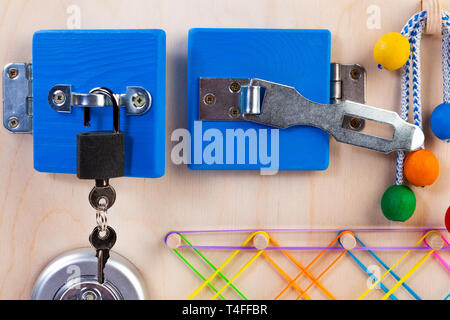 Wooden Eco Friendly Busy Board Educational Toy For Children