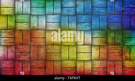Colorful Wicker Twill Weave Background Stock Photo