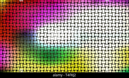 Colorful Wicker Twill Weave Background Texture Stock Photo