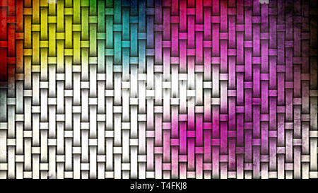 Colorful Woven Bamboo Texture Stock Photo