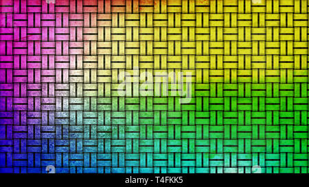 Colorful Bamboo Weave Background Stock Photo