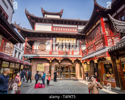 29 November 2018: Shanghai, China - Street in the Old Town shopping area, a major visitor attraction. Stock Photo