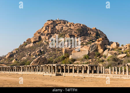 Matanga Hill and ruins of Sule Bazaar, Hampi, India Stock Photo