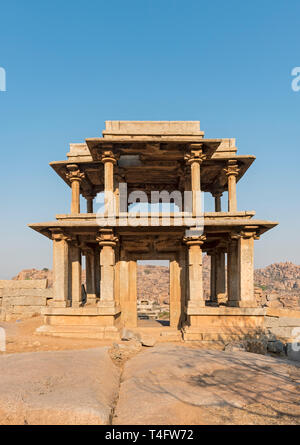 Two-storied gateway to Narasimha Temple in Hampi, India Stock Photo