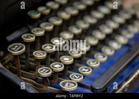 Close up of back space key on a vintage manual typewriter. Stock Photo
