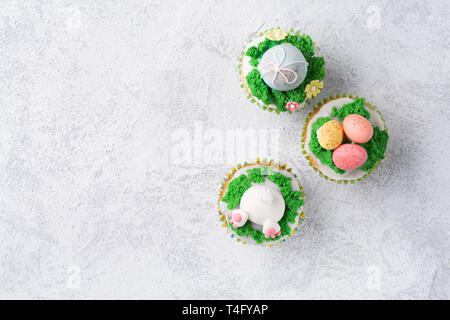 Colorful easter background with cakes Stock Photo