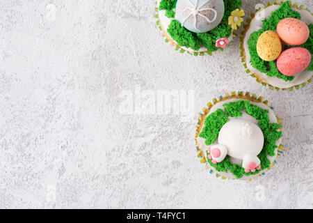 Colorful easter background with cakes Stock Photo