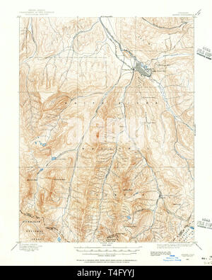 USGS TOPO Map Colorado CO Aspen 232162 1893 62500 Restoration Stock Photo