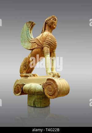 Large Sphinx Of Naxos Sitting On An Ionic Column Circa 560 B.C. Delphi ...