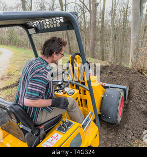 Rough earthworks using a wheel loader Stock Photo