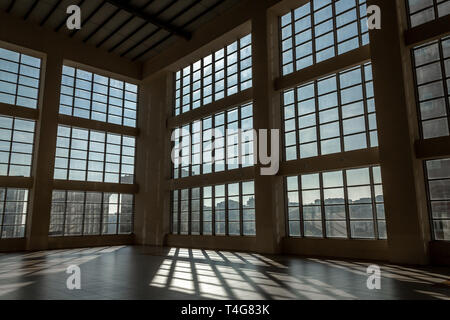 Glass building wall interior surface Stock Photo