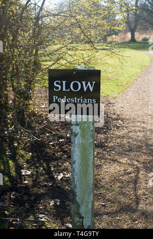 Slow Pedestrians sign Stock Photo