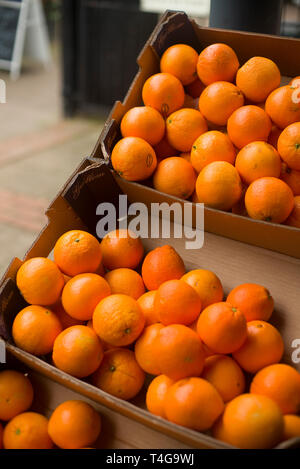 Oranges at a farmers market Stock Photo